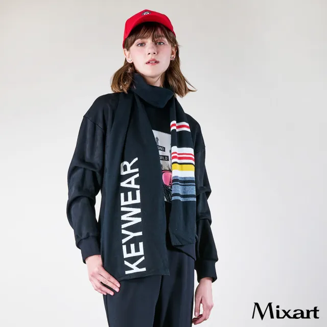 【KeyWear 奇威名品】多彩織紋雙色圍巾(共3色)