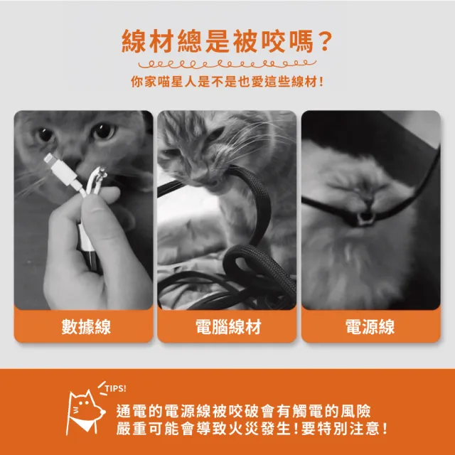 【chachacha】電線保護套 100/200cm(防咬線)
