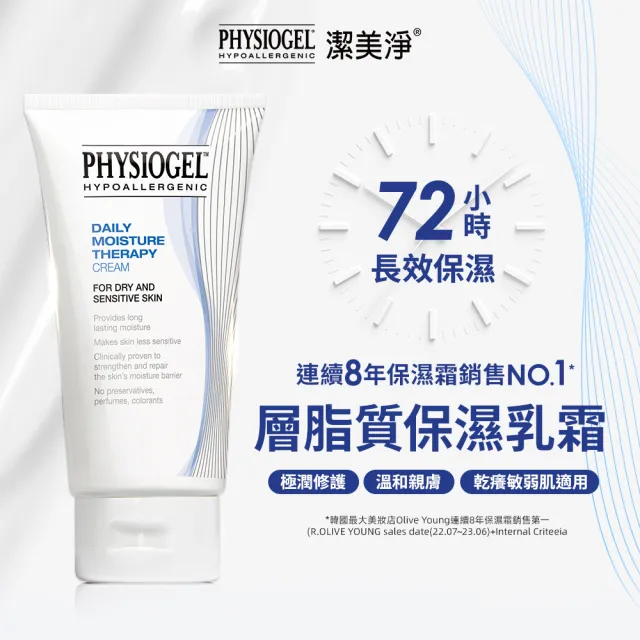 【PHYSIOGEL 潔美淨】層脂質保濕乳霜舒敏組75ml-2入(長效保濕、敏感肌、韓國保養)