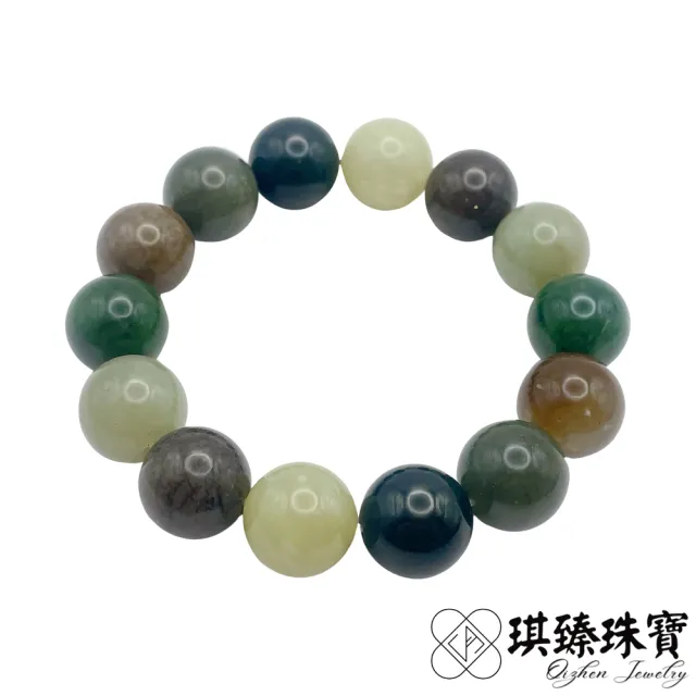 【琪臻珠寶】天然和田玉多寶圓珠手珠手串(15mm圓珠_和闐玉_多寶手串_隨機出貨_618狂歡節_限時搶購)