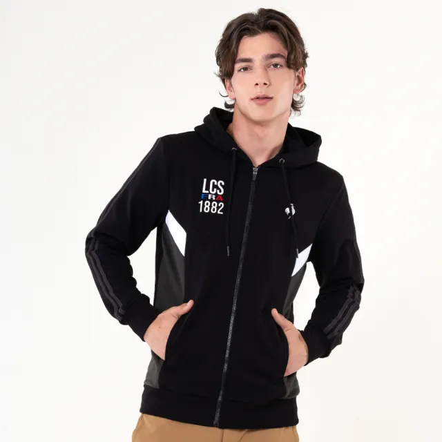 【LE COQ SPORTIF 公雞】休閒基礎針織連帽外套 男女款-3色-LWU63461