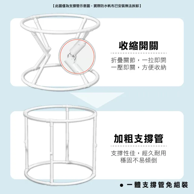 【ONE HOUSE】免安裝泡澡桶 泡泡樂密度板折疊泡澡桶 70x65CM_骨架款(附收納袋坐墊/摺疊泡澡桶/儲水桶)