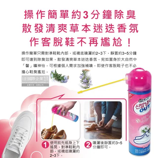 【韓國SANDOKKAEBI山鬼怪】腳氣OUT長噴嘴鞋用除臭芳香噴霧370ml/罐-迷迭香(鞋靴襪子汗淨味芳香氛噴消臭劑)