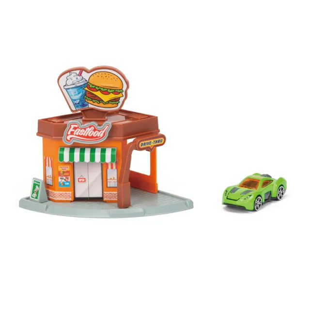 【ToysRUs 玩具反斗城】Speed City極速城市口袋場景遊戲組-漢堡店