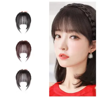 【HaNA 梨花】十秒增髮術．法式麻花辮假瀏海假髮片頭頂薄款補髮片遮白髮(假髮片 禿頭 白髮 假髮