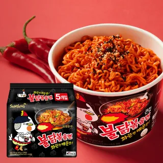 【三養火辣雞】火辣雞肉風味鐵板炒麵 經典(140gx5入)