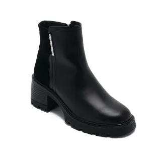 【Pineapple Outfitter】BENOIT 帥氣拼接中跟短靴(黑色)