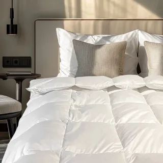 【Life】100%純天然水鳥羽毛絨被-非羽絲絨(MIT 禦寒冬被 五星飯店御用 保暖透氣耐用 雙人/單人發熱被/棉被)