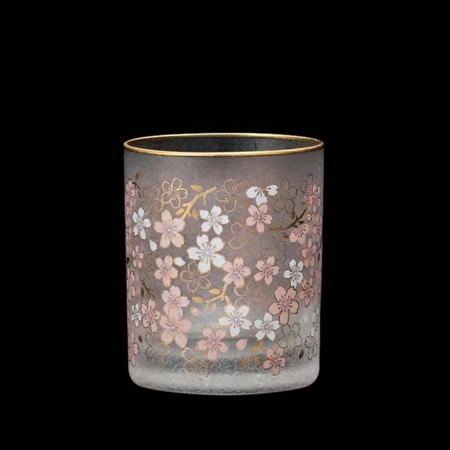 【ADERIA】日本製櫻花金箔玻璃杯 300ml 1入(日本製玻璃杯 禮盒包裝)