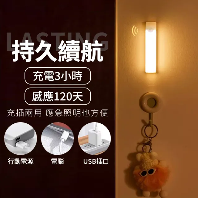 【夢巴黎】LED磁鐵感應燈長型 20CM 2入組(感應燈 小夜燈 床頭燈 LED感應燈 夜燈 櫥櫃燈 玄關燈 展示燈)