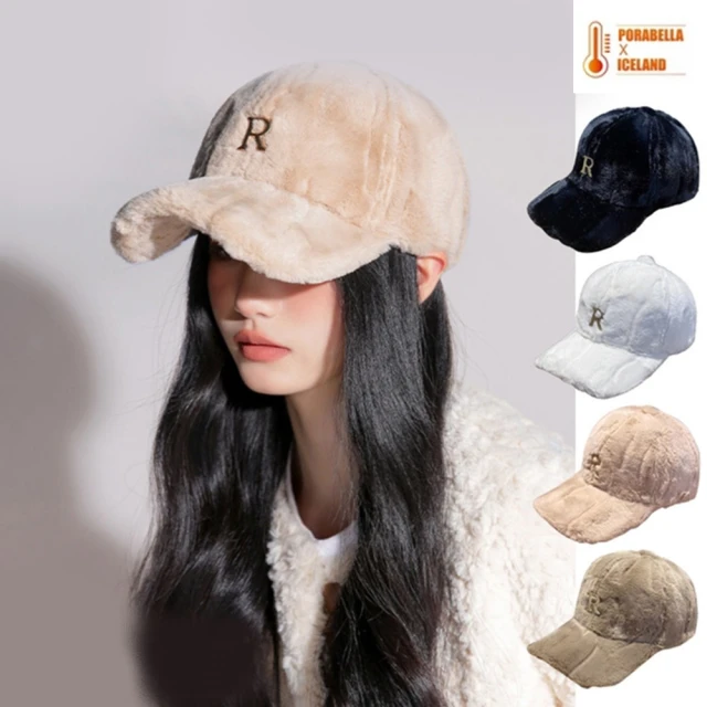 Porabella 棒球帽 鴨舌帽 毛毛保暖帽 加厚保暖帽 百搭帽 英字棒球帽 baseball cap