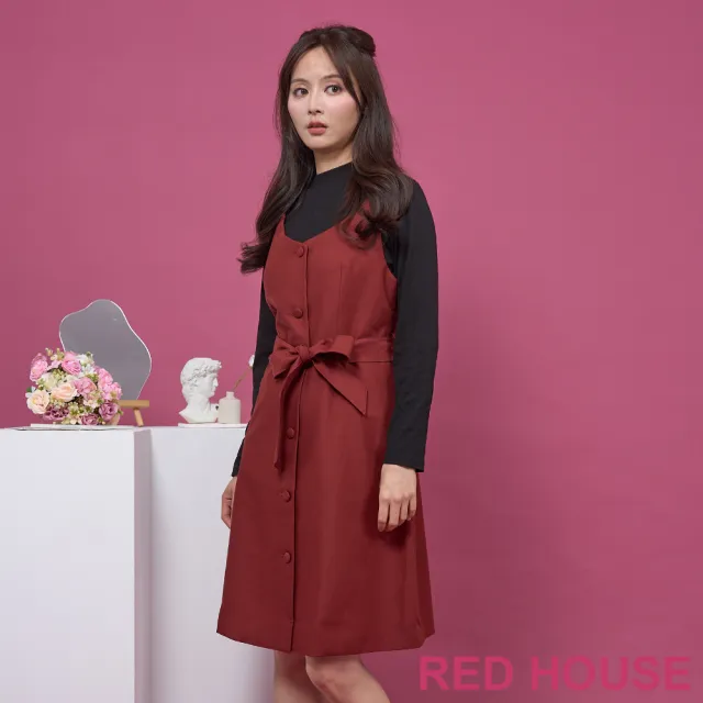 【RED HOUSE 蕾赫斯】簡約兩件式背心洋裝(共2色)