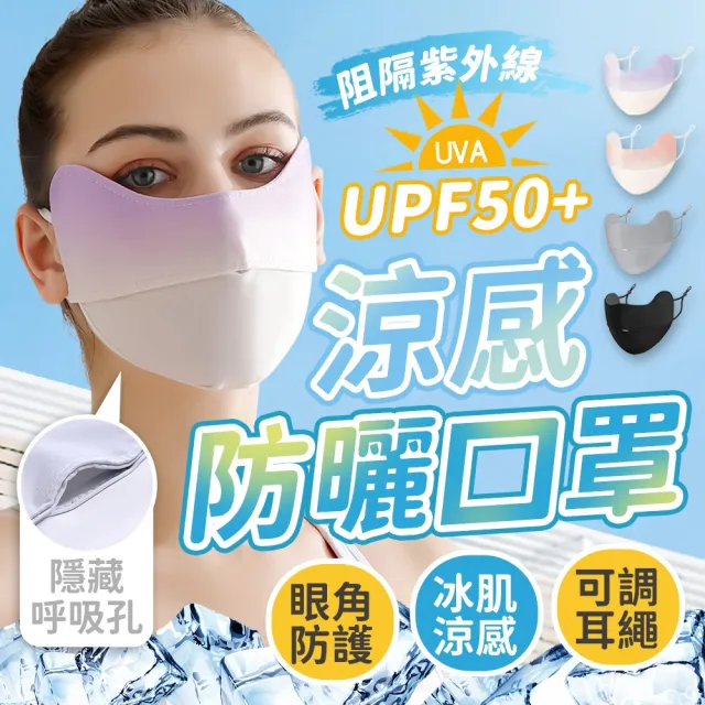 【SYU】抗UV UPF50+冰絲防曬口罩(防曬面罩 涼感口罩 冰絲口罩 防曬 臉部防曬 透氣口罩)