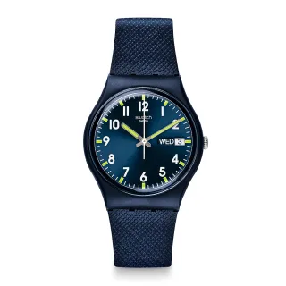 【SWATCH】原創系列手錶 SIR BLUE 奢華藍絨 瑞士錶 錶(34mm)