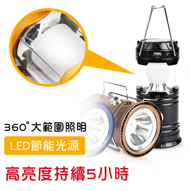 【新錸家居】第三代升級18650可拆換鋰電池充電LED太陽能COB伸縮露營燈手電筒(USB或Type-C戶外攜帶可掛提)