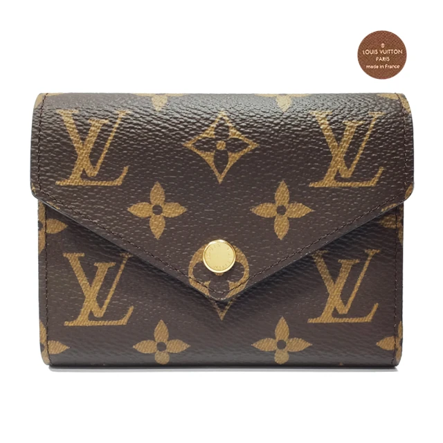 Louis Vuitton 路易威登 M62472 經典Victorine系列經典Monogram帆布三折暗釦短夾(棕色)