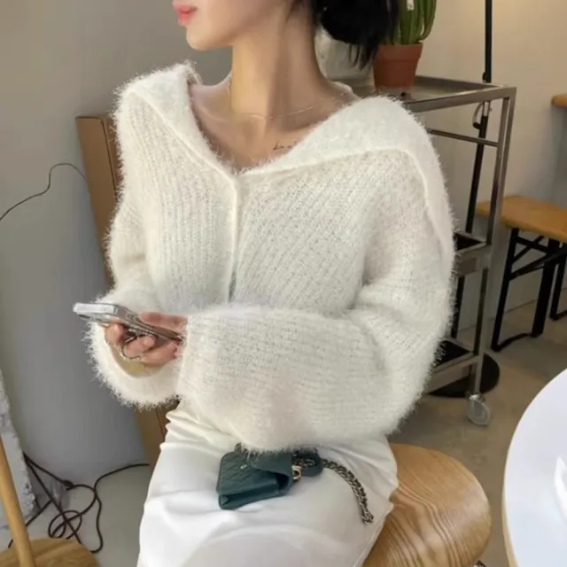 【D.studio】韓版溫柔氣質海軍領針織上衣(毛衣長袖上衣女裝衣服長袖t恤保暖上衣冬天女裝秋冬女裝 W475)