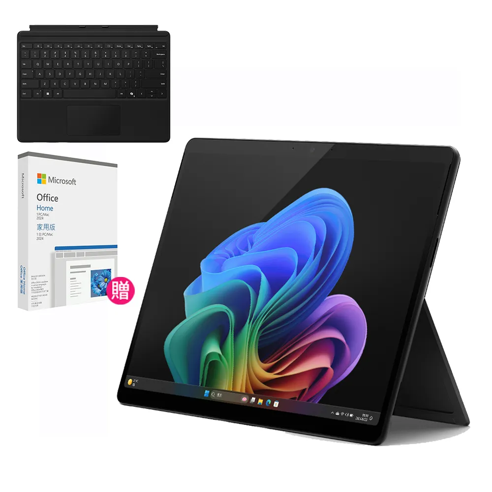 【Microsoft 微軟】CoPilot鍵盤蓋+2024組★Surface Pro-第11版13吋輕薄觸控筆電-兩色(X Plus/16G/512G/W11)