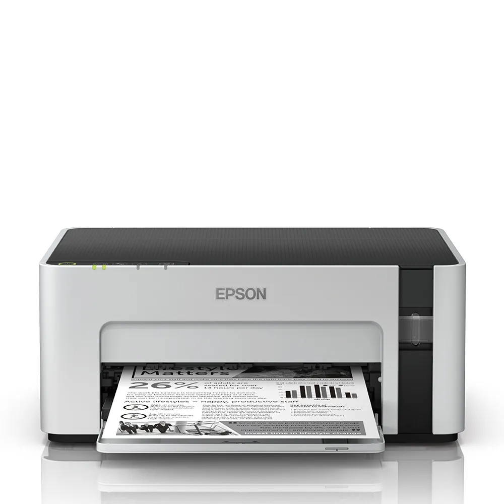 【EPSON】搭T03Q100 原廠黑色高容量墨6000頁★M1120 黑白高速WIFI連續供墨印表機(2年保固組)