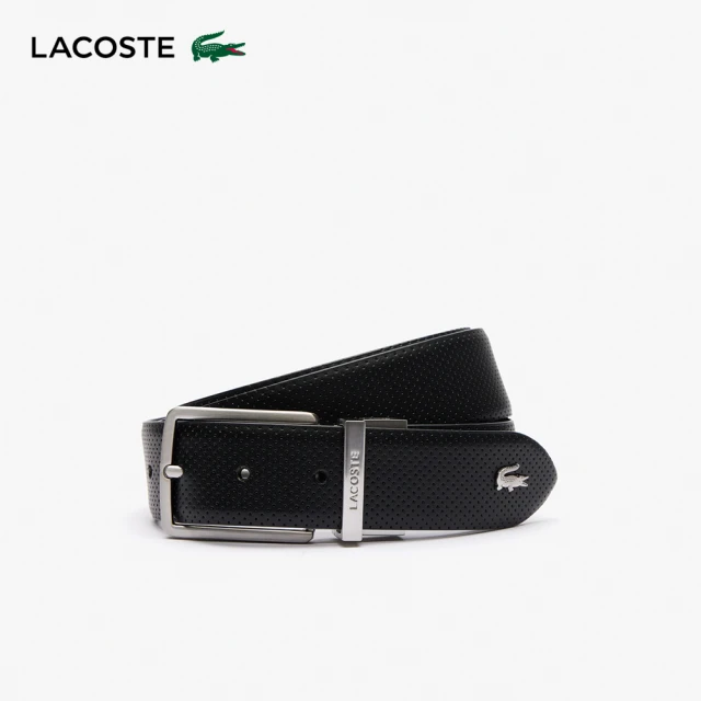 LACOSTE 配件-雙面寬扣腰帶(黑色)