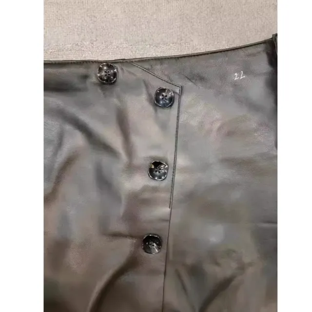 【巴黎精品】現貨+預購 女頂級真皮裙真羊皮裙半身裙A字裙短裙子洋裝休閒女裝(真皮包臀a1iv31)