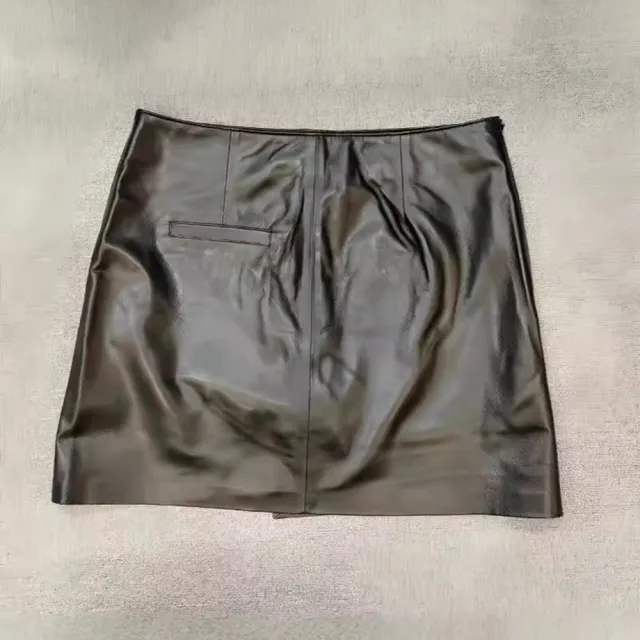 【巴黎精品】現貨+預購 女頂級真皮裙真羊皮裙半身裙A字裙短裙子洋裝休閒女裝(真皮包臀a1iv31)