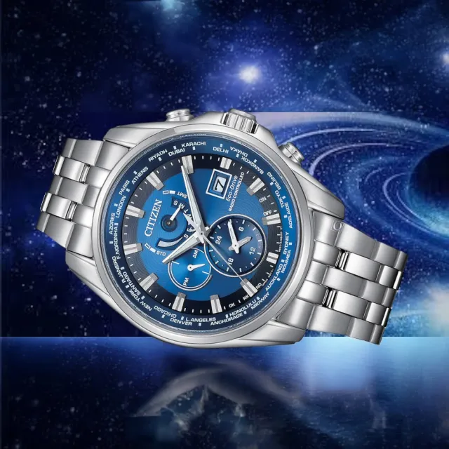 【CITIZEN 星辰】GENTS 光動能 萬年曆 電波對時腕錶(AT9120-89L)