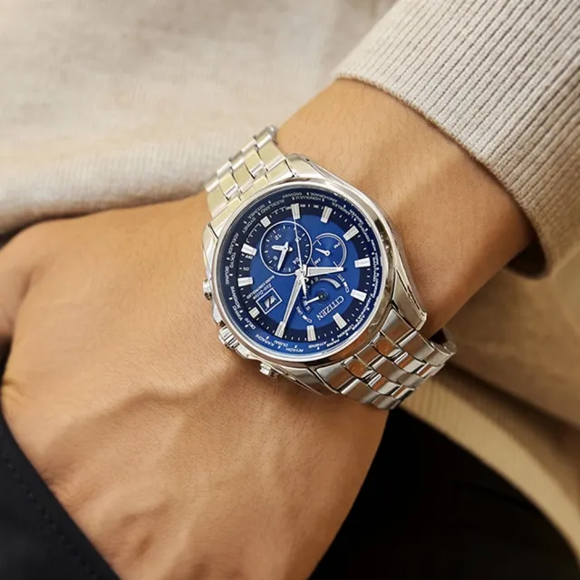 【CITIZEN 星辰】GENTS 光動能 萬年曆 電波對時腕錶(AT9120-89L)