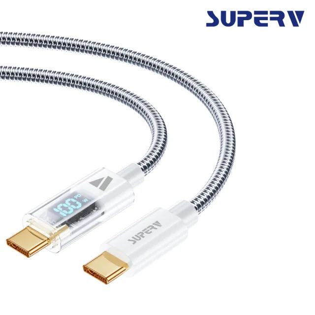 RT4 100W Type-C to C 數顯快速充電線-120cm(LED顯示 PD 100W 快速充電)