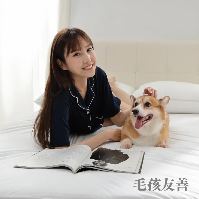 【EverSoft 寶貝墊】Nano銀離子抗菌 萌寵物必備 100%防蟎防水透氣雙效合一床包式保潔墊(單人加大105x190cm)