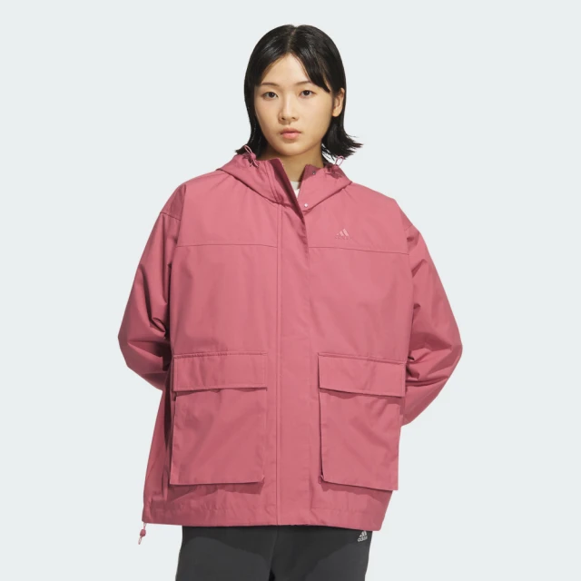 adidas 愛迪達 外套 女款 運動連帽外套 寬鬆版 MOUNTAIN PARKA 粉 JG3811