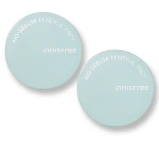 【INNISFREE】官方直營 無油無慮礦物控油蜜粉餅 8.5g(2入組)