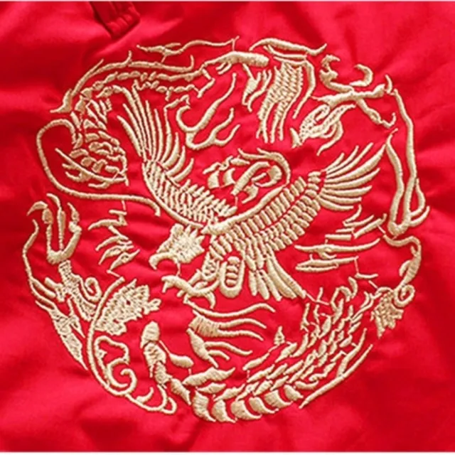 【橘魔法】大紅中國風老鷹長袍(棉襖 中國結 拜年服 旗袍裝 過年 喜宴 大紅 唐裝 新衣 新年 男童 兒童 童裝)