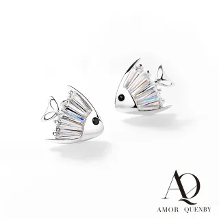 【AQ】時尚俏皮鋯石小魚耳環/耳針(AMOR Quenby/飾品/配件)