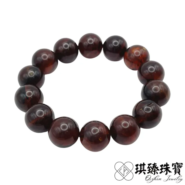 【琪臻珠寶】天然琥珀蜜蠟血珀棕珀手珠手串(13mm圓珠_原礦血珀棕珀_有天然礦缺_雙十獻禮)