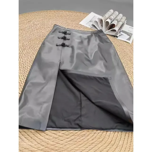 【巴黎精品】現貨+預購 女頂級真皮裙真羊皮裙半身裙A字裙短裙子洋裝休閒女裝(造型真皮包臀a1iv4)