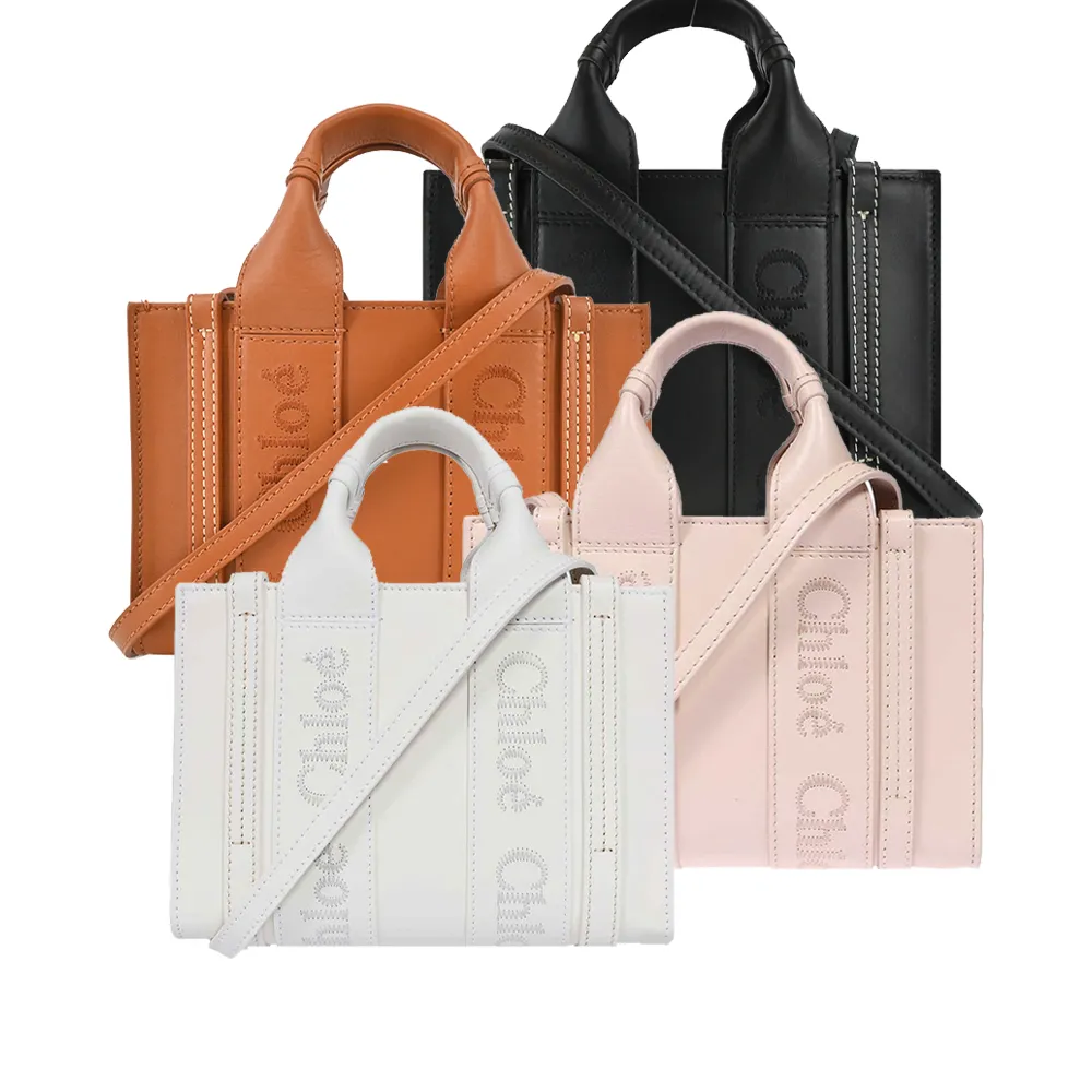 Chloe' 蔻依】Woody tote bag 新款皮革迷你兩用托特包(任選) - momo
