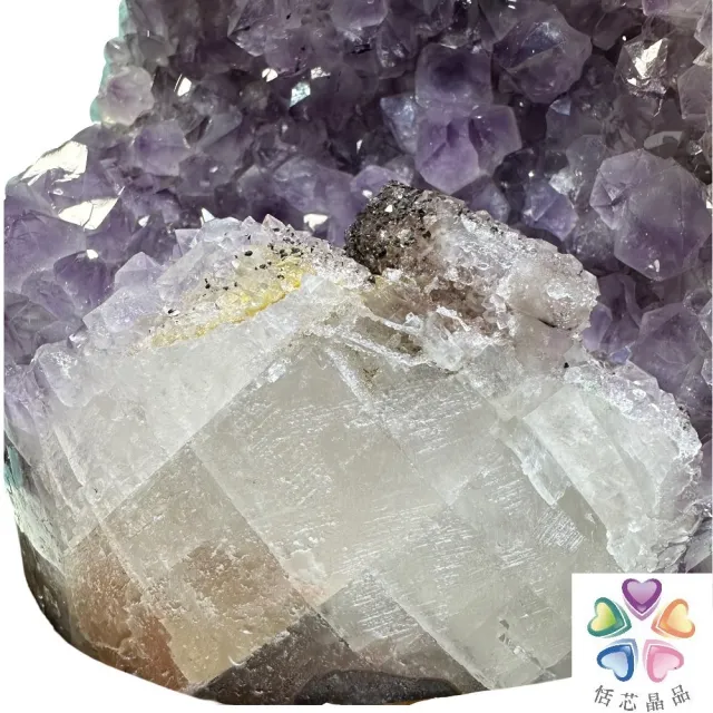 【恬芯晶品】PJ12烏拉圭方解石水晶開運外來財(紫水晶消磁淨化財運財位招財招貴人紫晶鎮新年禮物新春)