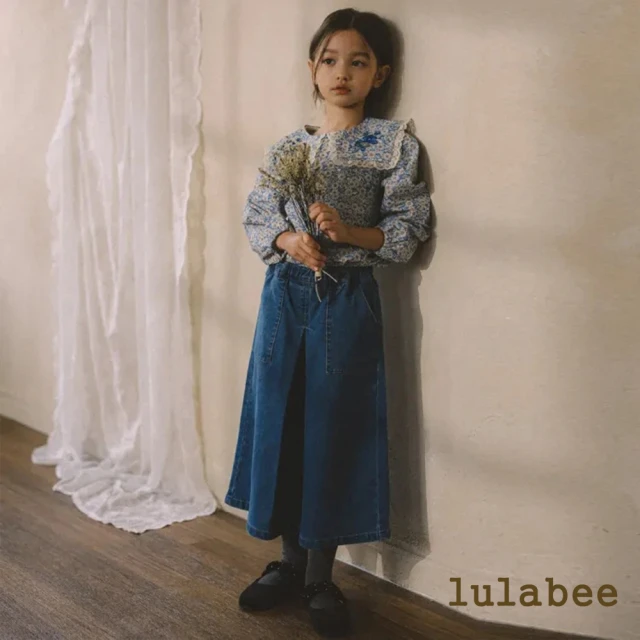 lulabee 童裝-丹寧牛仔寬褲(藍色)