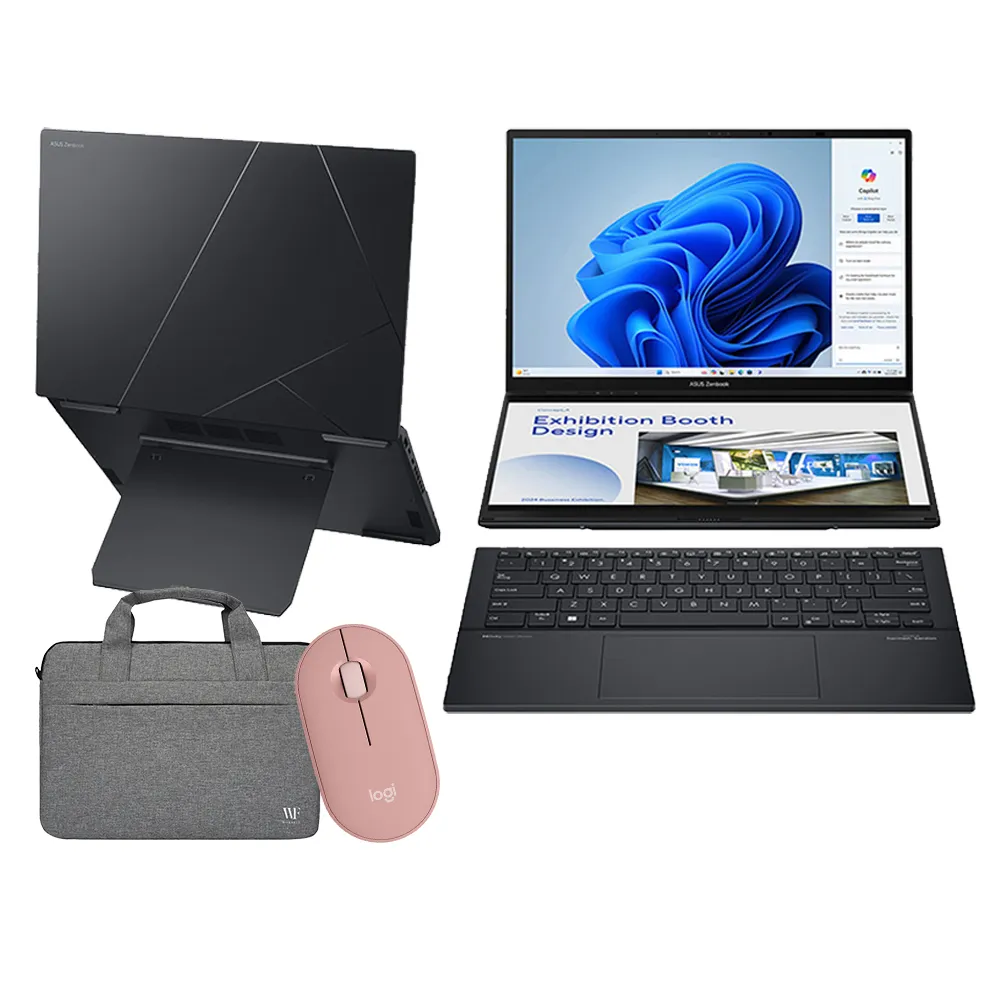 【ASUS】筆電包/滑鼠組★14吋Ultra 9輕薄筆電(ZenBook Duo UX8406MA/Ultra 9-185H/32G/1TB SSD/W11/OLED)