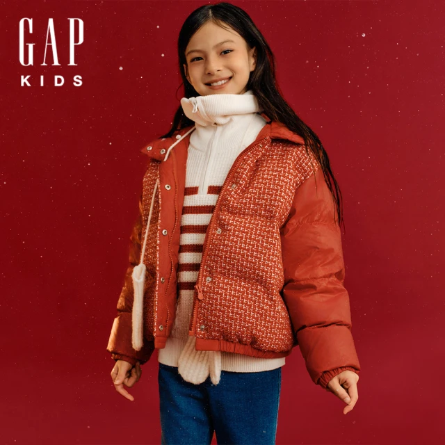 GAP 兒童裝 連帽羽絨外套-紅色(612316)