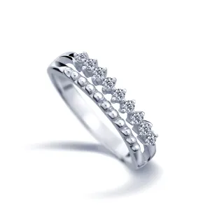 【彩糖鑽工坊】K金 鑽石戒指 鑽石線戒 鑽戒 珠邊戒 排戒 (天然鑽石 Elegance 系列)