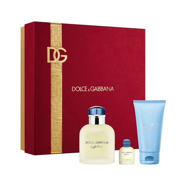 DOLCE&GABBANA 杜嘉班納 淺藍男性淡香水75ml 緋紅禮盒(專櫃公司貨)