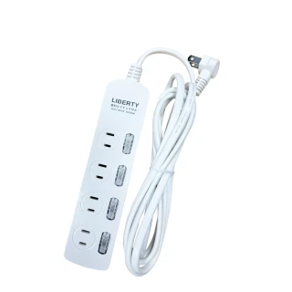 【LIBERTY】利百代4開4插2P延長線2.7m(台灣製造MIT 過載保護 自動斷電)