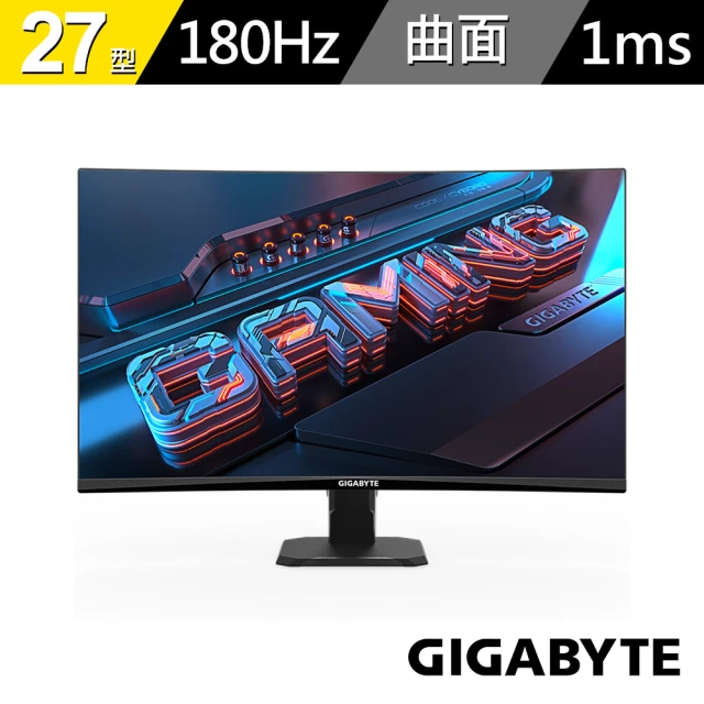 GIGABYTE 技嘉 GS27FC 27型 VA 180Hz 曲面電競螢幕(1500R/FreeSync/HDR/TUV護眼)