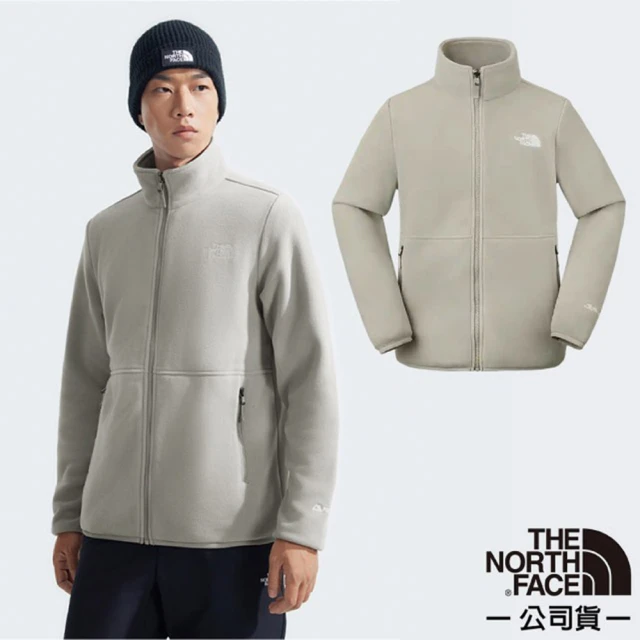 The North Face 男 拼接舒適保暖立領抓絨外套/夾克.舒適立領(83O9-1I4 陶土灰)