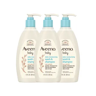 【Aveeno 艾惟諾】嬰兒燕麥沐浴洗髮露3入組(354mlx3_嬰兒沐浴)