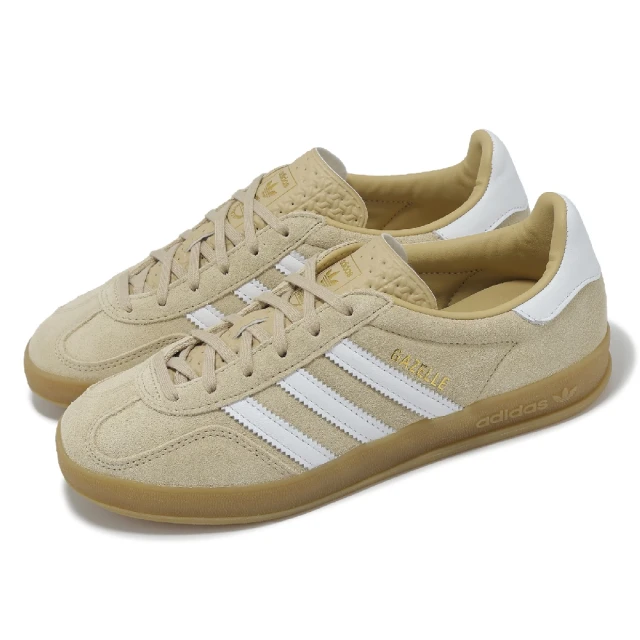 adidas 愛迪達 休閒鞋 Gazelle Indoor W 女鞋 米白 奶茶 皮革 低筒 德訓鞋 愛迪達(IH5482)