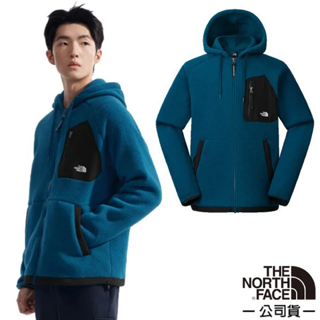 The North Face 男 保暖刷毛連帽外套_亞洲版型.休閒運動夾克(81SE-5LO 夜泊藍)