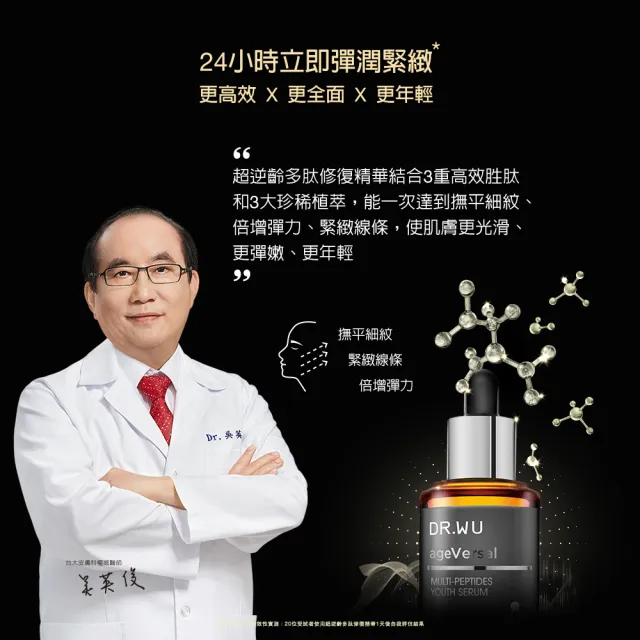 【DR.WU 達爾膚】超逆齡多肽修復精華30ML(4入組)